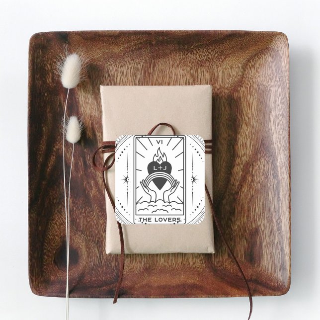 Tarot Cards | Bridal Shower | Wedding | Modern B+W Square Sticker (Creator Uploaded)