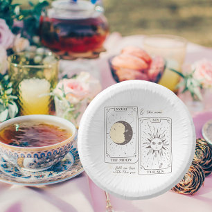 Tarot Cards Bridal Shower Wedding Neutrals Paper Plate