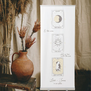 Tarot Cards Bridal Shower Wedding Neutrals Retractable Banner