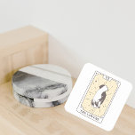 Tarot Cards | Bridal Shower | Wedding | Neutrals Square Paper Coaster<br><div class="desc">Use these themed coasters for an extra touch of you. Just change the initials to match you   your lover 💀</div>