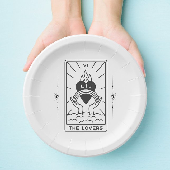Tarot Cards | Bridal Shower | Wedding | Tarot B+W Paper Plate (Creator Uploaded)