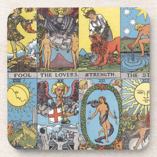 Tarot Cards Collage Coaster (Front)
