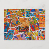tarot cards postcard