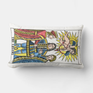 Tarot Cards The Lovers The Sun Lumbar Cushion