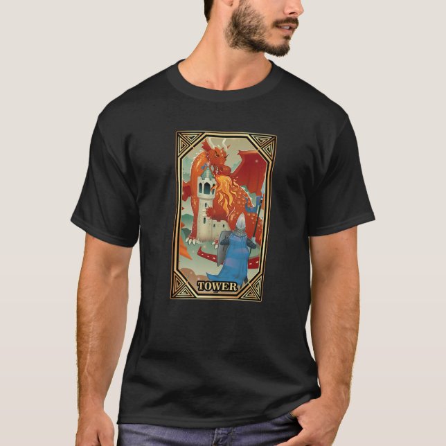 Tarot Cards - Tower - Occult - Fortune Teller - Go T-Shirt (Front)