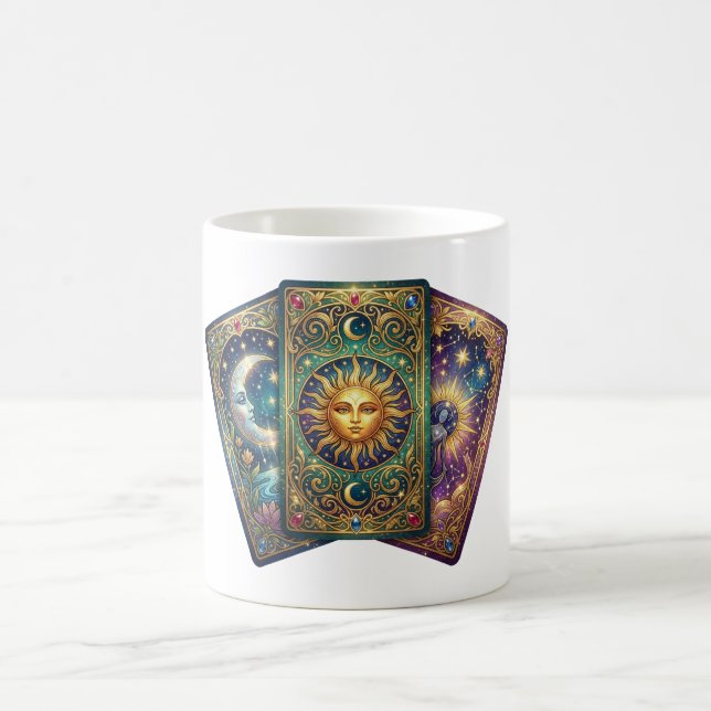 Tarot Cards with Mystical Celestial Art Coffee Mug (Center)