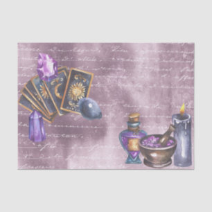 Tarot Crystals Purple Decoupage  Tissue Paper