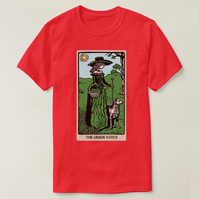 Tarot d The Green Witch T-Shirt (Design Front)
