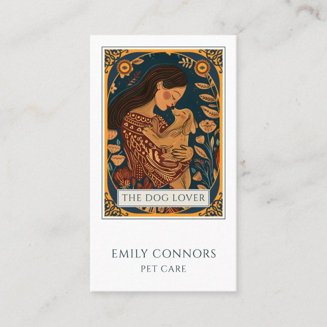 Tarot Dog Lover In Home Pet Sitting Business Card (Front)