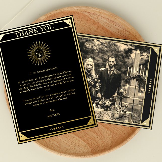 Tarot Elegant Thank you Black Gold Foil Photo (Creator Uploaded)