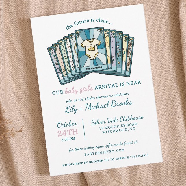 Tarot Empress Baby Girl Celestial Baby Shower Invitation (Creator Uploaded)