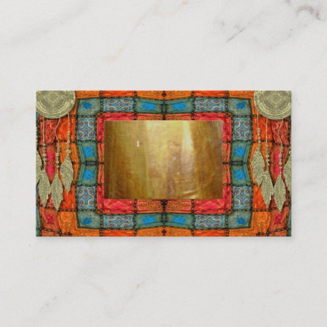 Tarot Feather Gypsy Psychic Astrology Business Business Card (Front)