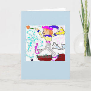 Tarot Fool Greeting (periwinkle background) Card