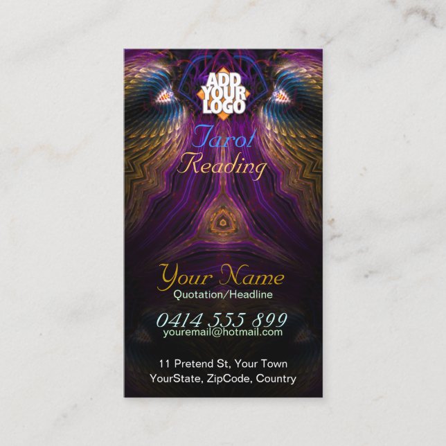 Tarot Fractal Fantasy Business Card (Front)