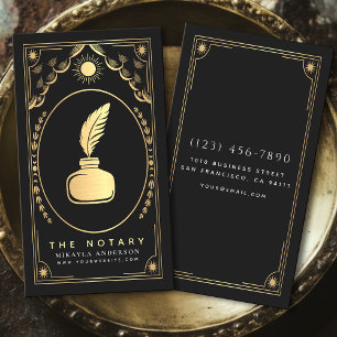 Tarot Gold & Black Vintage Notary  Business Card