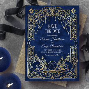 Tarot Halloween Gothic Blue Wedding Save The Date