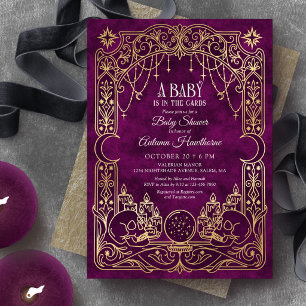 Tarot Halloween Witch Baby Shower Invitation