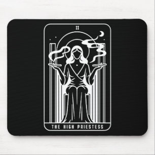 Tarot High Priestess Female Weed Smoking Occult Mouse Mat