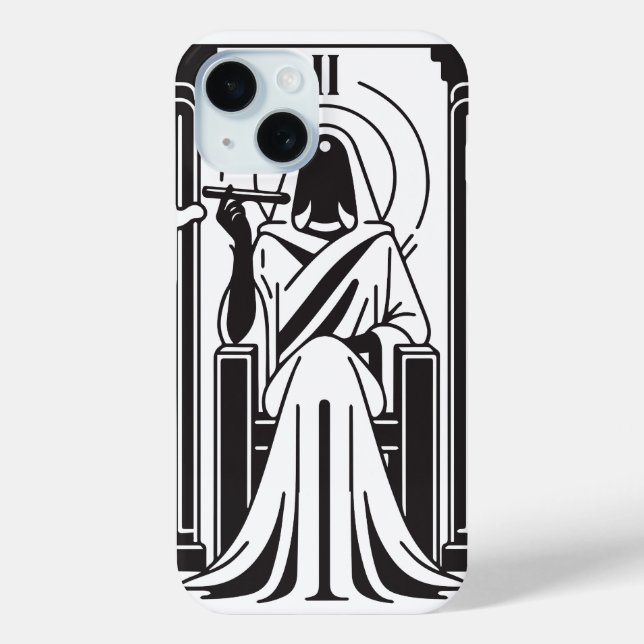 Tarot High Priestess Weed Smoking Occult Case-Mate iPhone Case (Back)