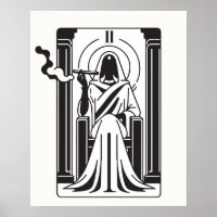 Tarot High Priestess Weed Smoking Occult