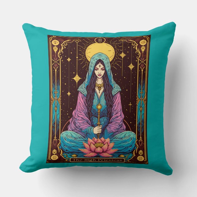Tarot Illustration, the High Priestess Cushion (Front)