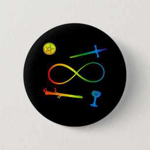 Tarot Lemniscate: The Magician & Elements Rainbow 6 Cm Round Badge