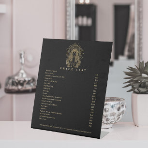Tarot Makeup Hair Nails Lashes Salon Gold Black Pedestal Sign