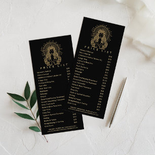 Tarot Makeup Hair Nails Lashes Salon Gold Black Rack Card