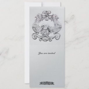 TAROT  metallic  silver black Invitation