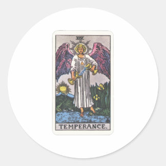 Tarot moderation Temperance Classic Round Sticker