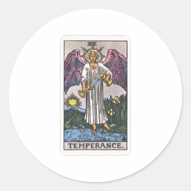 Tarot moderation Temperance Classic Round Sticker (Front)