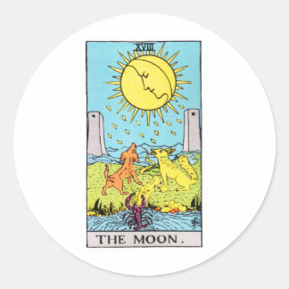 tarot-moon classic round sticker