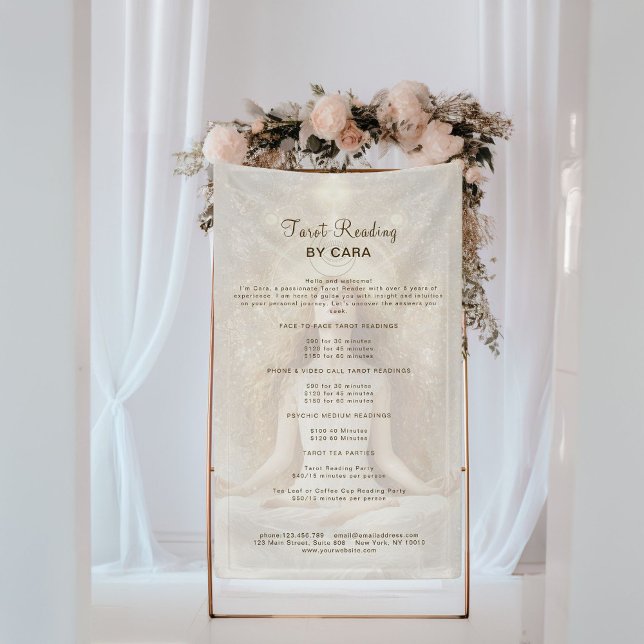 Tarot Mystic Woman Eye Moon Gold  Banner (Tarot Mystic Woman Eye Moon Gold Custom Banner for Yogis, Tarot Reader, Energy Reader and more.)