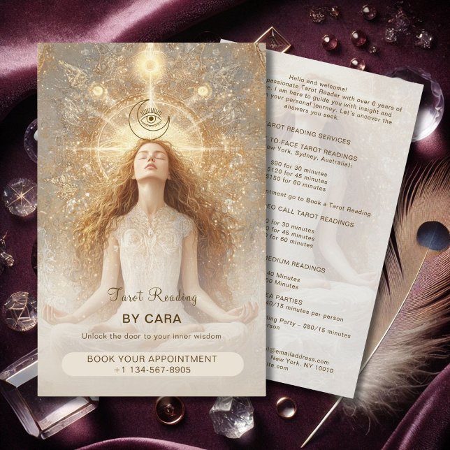Tarot Mystic Woman Eye Moon Gold Flyer (Tarot Mystic Woman Eye Moon Gold Flyer)