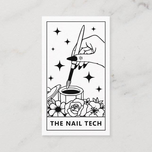 Tarot Nail Technician Nail Art Business Card (Front)
