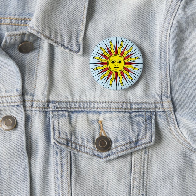 Tarot of Marseille Sun symbol (#19) 6 Cm Round Badge (In Situ)