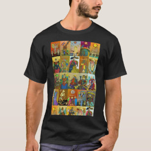 Tarot of Marseille t-shirt whole deck art colourfu