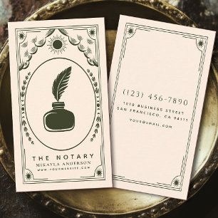 Tarot Olive Vintage Notary  Business Card