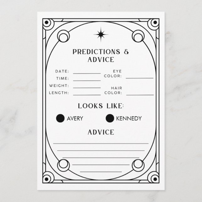 Tarot Predictions & Advice Card  (Back)