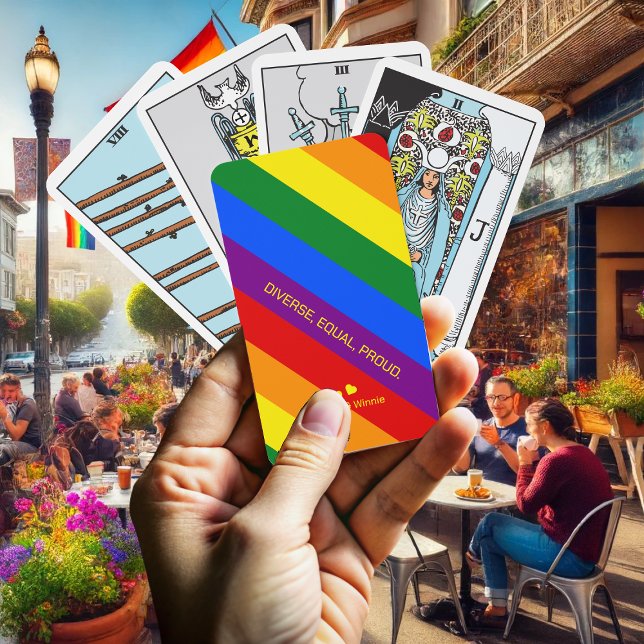 Tarot Rainbow Flag ‘Diverse, Equal, Proud.’ LGBT Playing Cards (Creator Uploaded)