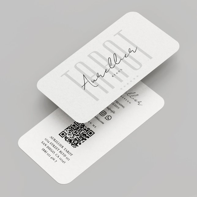 Tarot Reader Astrologer Psychic Elegant White Business Card (Tarot Reader Astrologer Psychic Elegant White Business Card
)