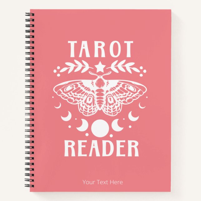 Tarot Reader Moon Phase Moth Stars Notebook (Front)
