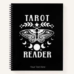Tarot Reader Moon Phase Moth Stars Notebook