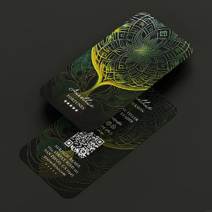 Tarot Reader Psychic Fortune Teller Green Mandala  Business Card