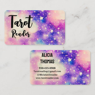 Tarot reader psychic stars space daycare business card