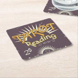 Tarot Reader vintage print Square Paper Coaster