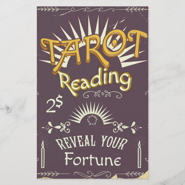 Tarot Reader vintage print Stationery (Front)