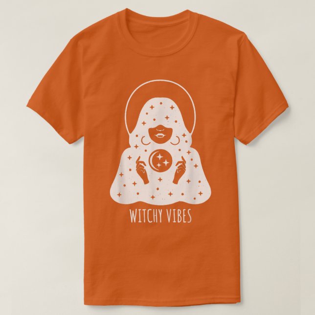 Tarot Reader Witchy Vibes Spooky Halloween Graphic T-Shirt (Design Front)