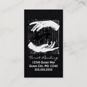 Tarot Reading Black and White Hands Business Card