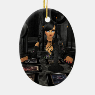 Tarot Reading Oval Ornament